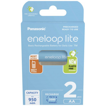 Panasonic rechargeable batteries ENELOOP Lite BK-3LCCE/2BE, 950 mAh 3000 (2xAA)