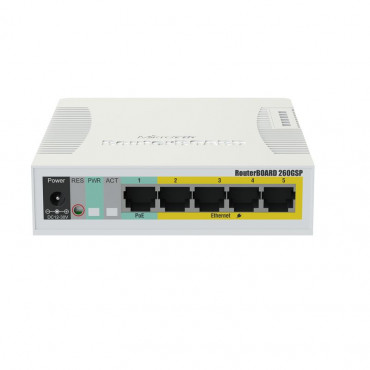 MikroTik Cloud Router Switch RB260GSP 1000 Mbit/s, Ethernet LAN (RJ-45) ports 5, Desktop