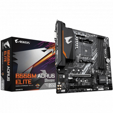 Gigabyte B550M AORUS ELITE 1.0 Processor family AMD, Processor socket AM4, DDR4 DIMM, Memory slots 4, Number of SATA connectors 