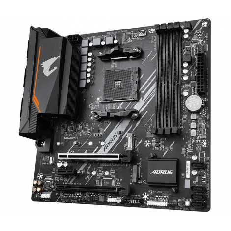 Gigabyte B550M AORUS ELITE 1.0 Processor family AMD, Processor socket AM4, DDR4 DIMM, Memory slots 4, Number of SATA connectors 