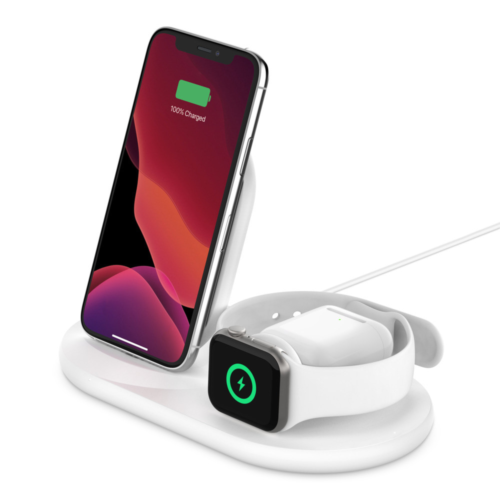 Belkin 3-in-1 Wireless Charger for Apple Devices BOOST CHARGE White