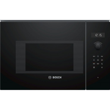 Bosch Microwave Oven BFL524MB0 20 L, Retractable, Rotary knob, Touch Control, 800 W, Black, Built-in, Defrost function