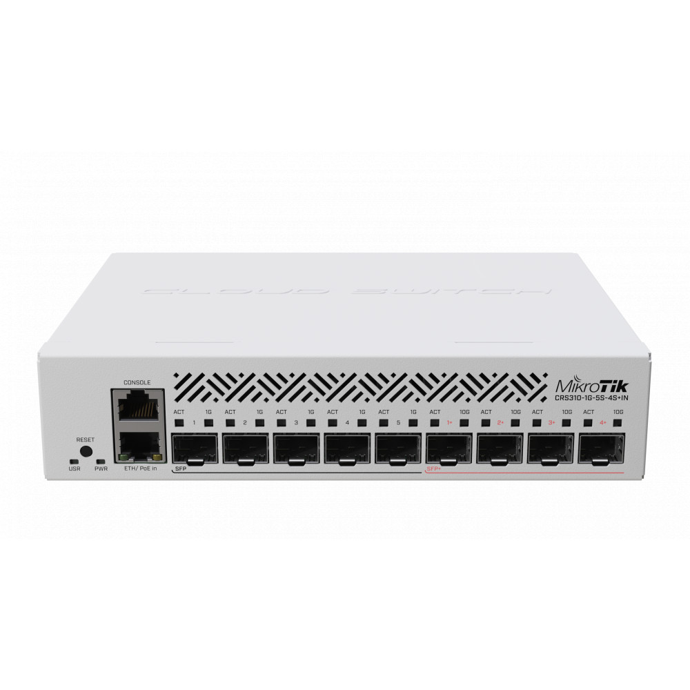 MikroTik Cloud Router Switch 310-1G-5S-4S+IN No Wi-Fi, Router Switch, Rack Mountable, 10/100/1000 Mbit/s, Ethernet LAN (RJ-45) p