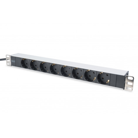 Digitus Aluminum outlet strip with 8 safety outlets DN-95401 Sockets quantity 8, 8x safety outlets 250VAC 50/60Hz / 16A / 4000W.