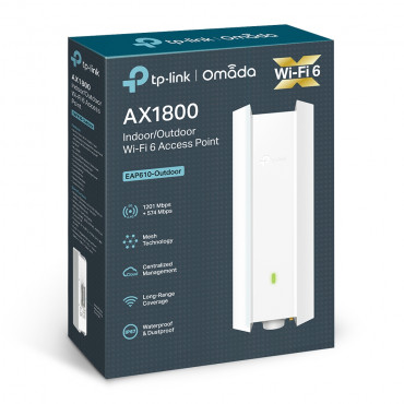 TP-LINK AX1800 Indoor/Outdoor WiFi 6 Access Point EAP610-Outdoor 802.11ax, 2.4 GHz/5 GHz, 1201+574 Mbit/s, 10/100/1000 Mbit/s, E