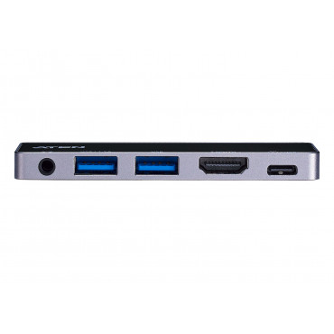 Aten UH3238 USB-C Travel Dock with Power Pass-Through