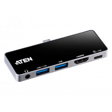 Aten UH3238 USB-C Travel Dock with Power Pass-Through