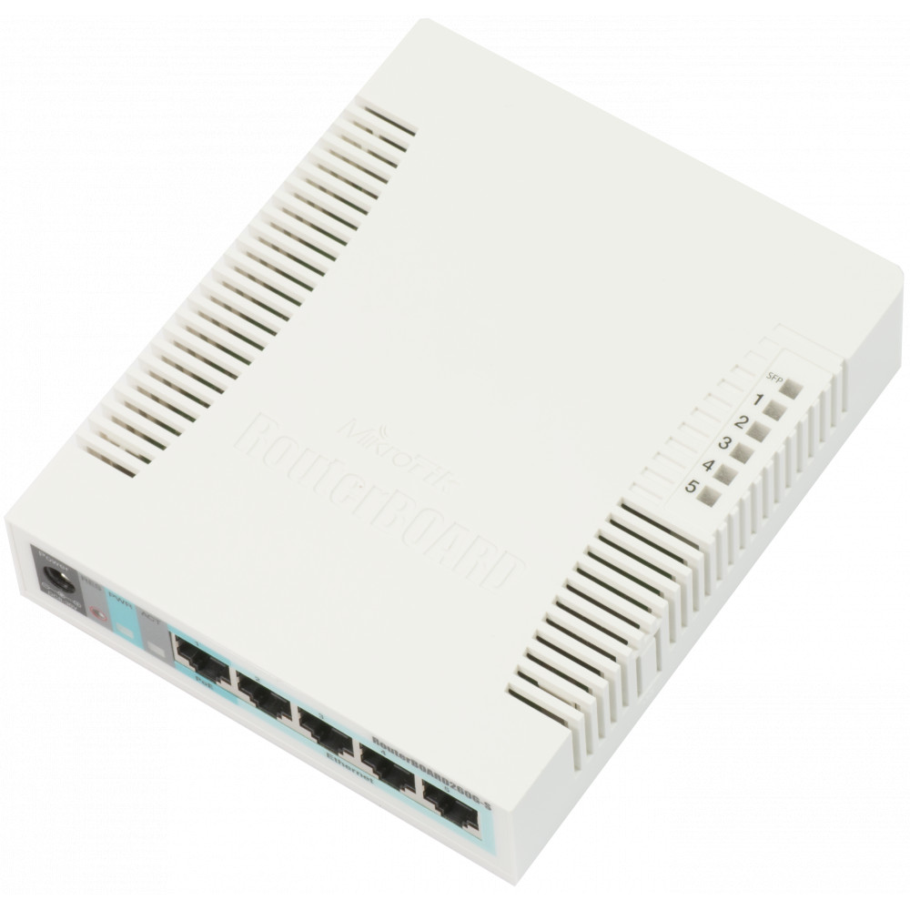 MikroTik Switch RB260GS 10/100/1000 Mbit/s, Ethernet LAN (RJ-45) ports 5, SFP ports quantity 1, Desktop, POE-in