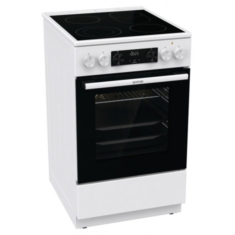 Gorenje Cooker GECS5C70WA Hob type Vitroceramic, Oven type Electric, White, Width 50 cm, Grilling, LED, 70 L, Depth 59.4 cm