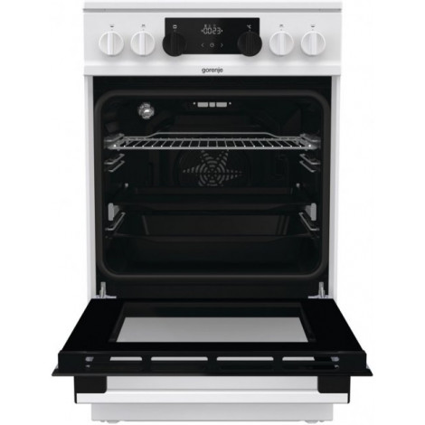 Gorenje Cooker GECS5C70WA Hob type Vitroceramic, Oven type Electric, White, Width 50 cm, Grilling, LED, 70 L, Depth 59.4 cm