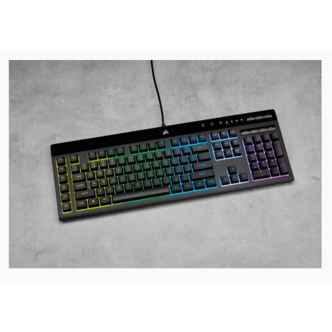 Corsair K55 RGB PRO Gaming keyboard, RGB LED light, US, Wired, Black