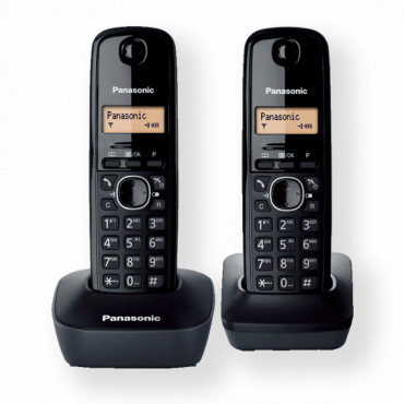 Panasonic Cordless KX-TG1612FXH Black, Caller ID, Wireless connection, Phonebook capacity 50 entries, Built-in display, Conferen