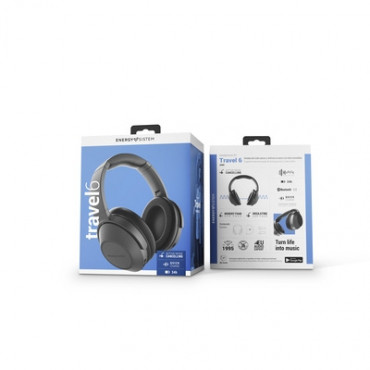 Energy Sistem Headphones BT Travel 6 ANC Over-Ear, Microphone, 3.5 mm jack, Noice canceling, Wireless, Black