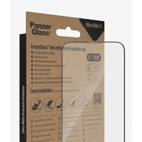 PanzerGlass Screen protector, Apple, iPhone 14/13/13 Pro, Glass, Clear, Anti-Reflective