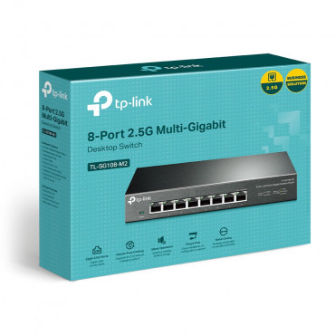 TP-LINK 8-Port 2.5G Desktop Switch TL-SG108-M2 Unmanaged, Desktop, Power supply type External, Ethernet LAN (RJ-45) ports 8