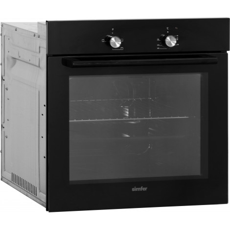 Simfer Oven 8004AERSP 62 L, 4 (0+3) Function, Easy to Clean, Mechanical control, Height 60 cm, Width 60 cm, Black