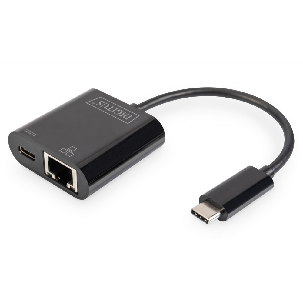 Digitus USB-Type-C Gigabit Ethernet Adapter + PD with power delivery function DN-3027 Black