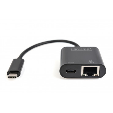 Digitus USB-Type-C Gigabit Ethernet Adapter + PD with power delivery function DN-3027 Black