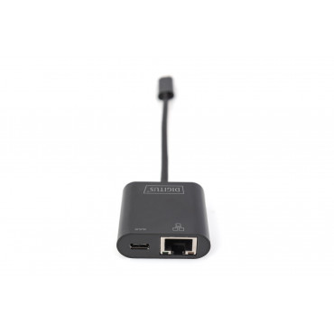 Digitus USB-Type-C Gigabit Ethernet Adapter + PD with power delivery function DN-3027 Black