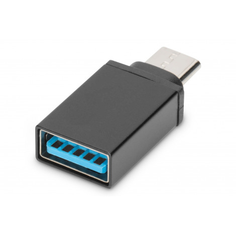 Digitus USB Type-C adapter, type C to A M/F, 3A, 5GB, 3.0 Version AK-300506-000-S Black, Jack USB A, Plug USB C