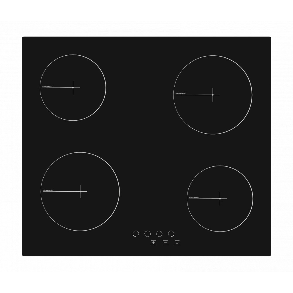 Simfer Hob H6.040.DECSP Vitroceramic, Number of burners/cooking zones 4, Touch Control, Black