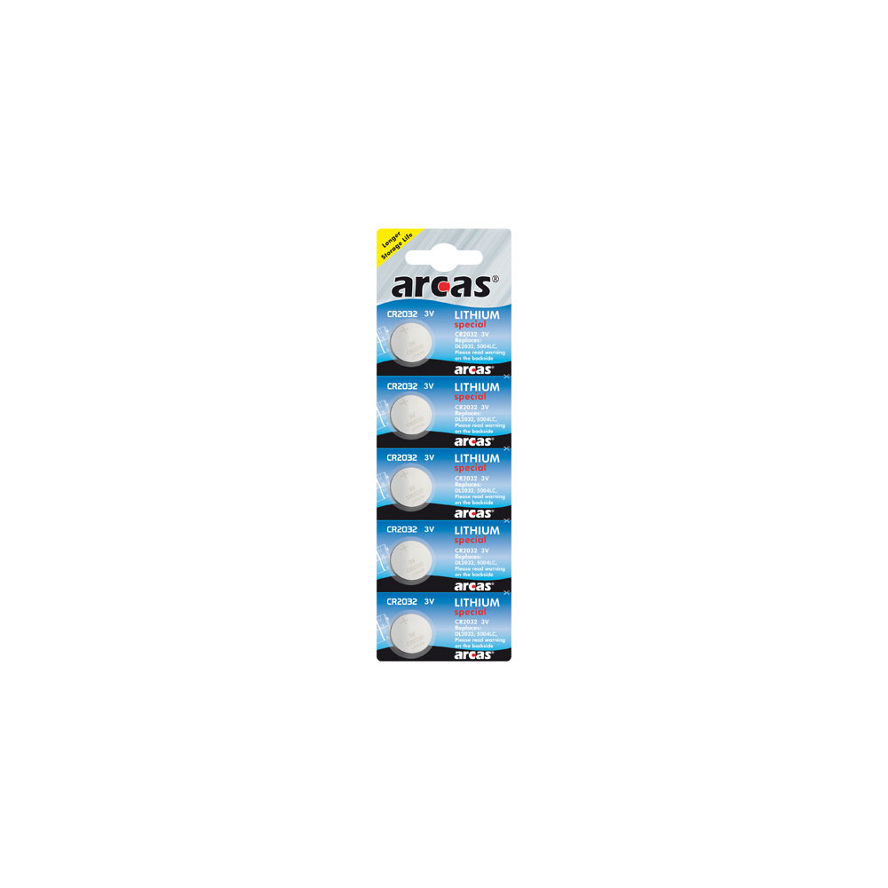 Arcas CR2032, Lithium, 5 pc(s)