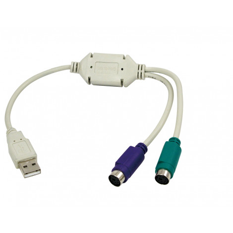 Logilink Adapter USB to PS/2 x2 : 2x Mini DIN 6-pin FM, USB M