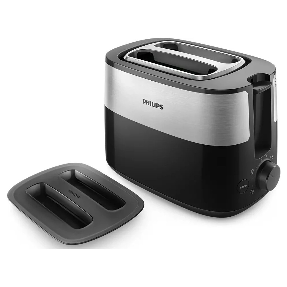 Philips Toaster HD2517/90 Daily Collection Power 830 W, Number of slots 2, Housing material Plastic, Black/Stainless Steel