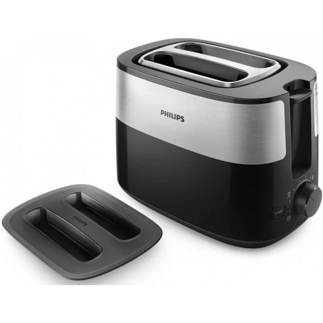 Philips Toaster HD2517/90 Daily Collection Power 830 W, Number of slots 2, Housing material Plastic, Black/Stainless Steel