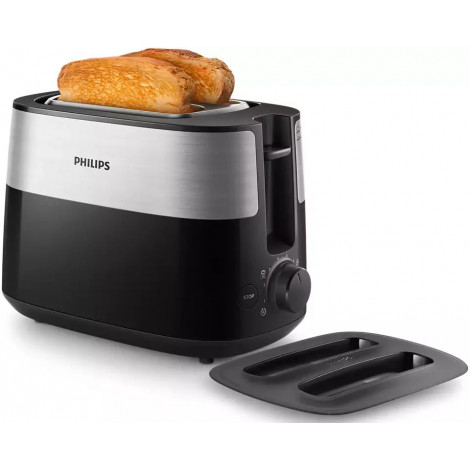 Philips Toaster HD2517/90 Daily Collection Power 830 W, Number of slots 2, Housing material Plastic, Black/Stainless Steel