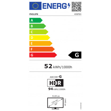 Philips SuperWide curved LCD display 499P9H/00 48.8 ", VA, Dual QHD, 5120 x 1440 pixels, 32:9, 5 ms, 450 cd/m , Black, Headphone