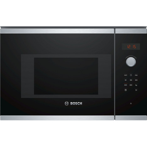 Bosch Microwave Oven BFL523MS0 20 L, Retractable, Rotary knob, Touch Control, 800 W, Stainless steel/ black, Built-in, Defrost f