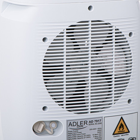 Adler Air Dehumidifier AD 7917 Power 200 W, Suitable for rooms up to 60 m , Water tank capacity 2.2 L, White