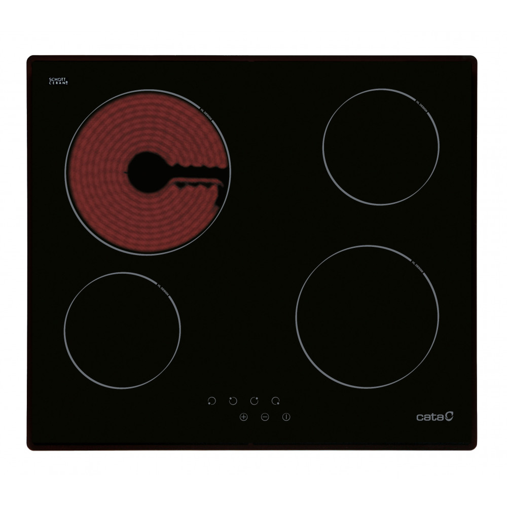 CATA Hob TN 604/B Vitroceramic, Number of burners/cooking zones 4, Touch, Black, Display