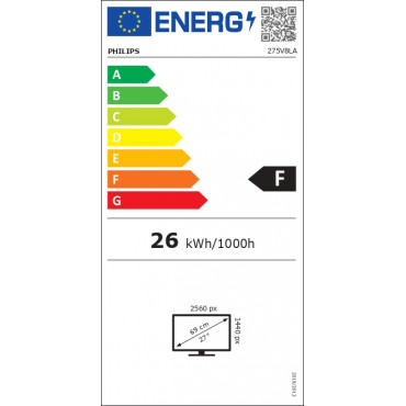 Philips Monitor 275V8LA/00 27 ", LCD, QHD, 2560 x 1440, 16:9, 4 ms, 250 cd/m , Black, 75 Hz, HDMI ports quantity 2