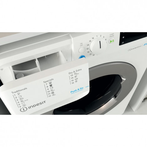 INDESIT Washing machine with Dryer BDE 86435 9EWS EU Energy efficiency class D, Front loading, Washing capacity 8 kg, 1400 RPM, 