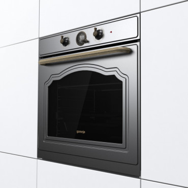 Gorenje Oven BOS67371CLB 77 L, Built in, EcoClean, Mechanical, Steam function, Height 59.5 cm, Width 59.5 cm, Black