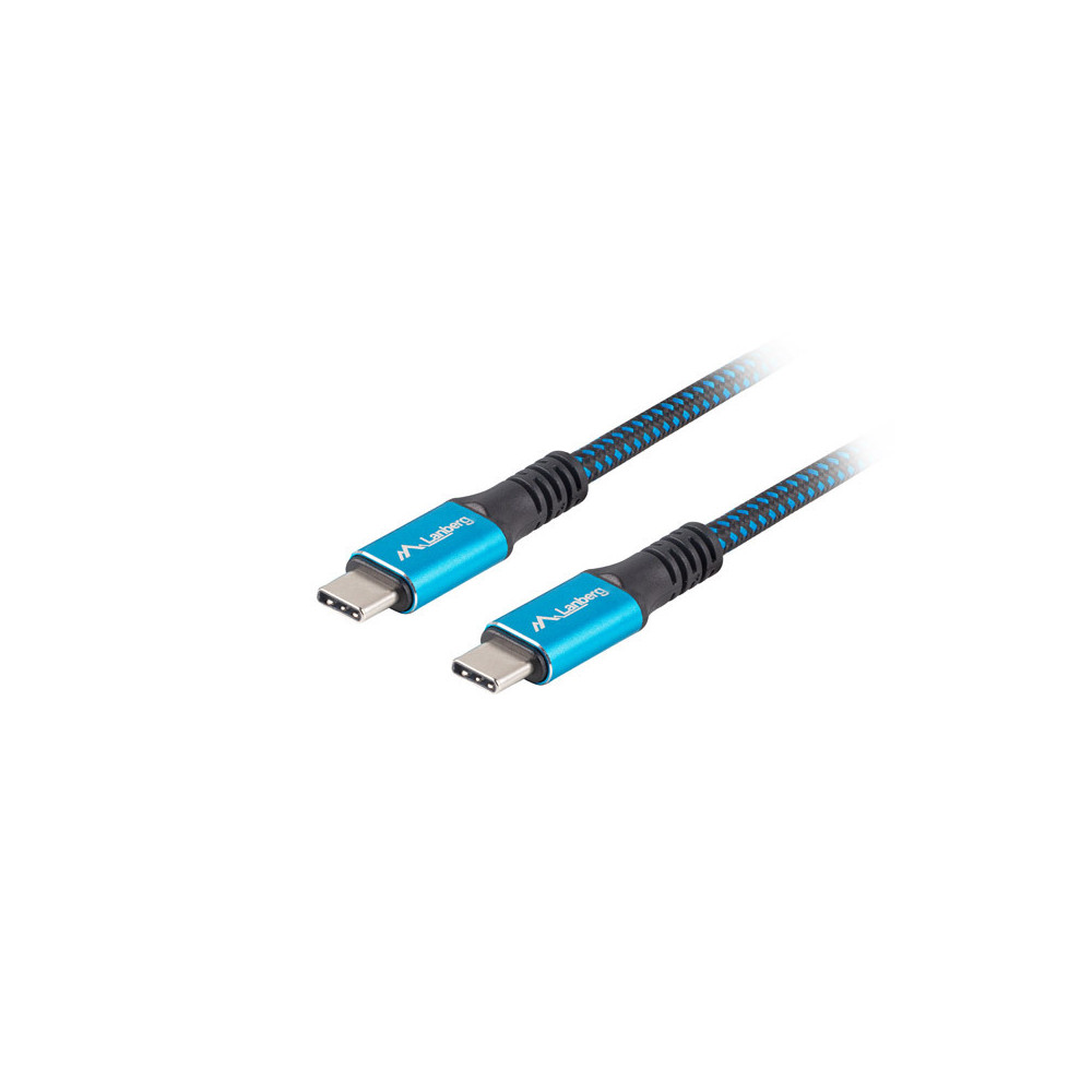 Lanberg USB-C to USB-C Cable, 0.5 m 8K/30Hz, Black/Blue