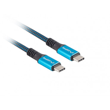 Lanberg USB-C to USB-C Cable, 0.5 m 8K/30Hz, Black/Blue