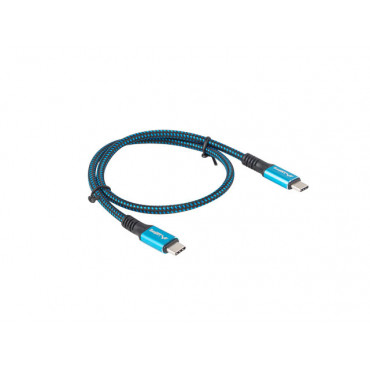 Lanberg USB-C to USB-C Cable, 0.5 m 8K/30Hz, Black/Blue