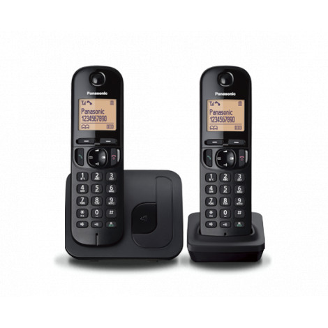 Panasonic Cordless KX-TGC212FXB Black, Built-in display, Phonebook capacity 50 entries, Speakerphone, Caller ID