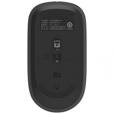 Xiaomi Wireless Mouse Lite USB Type-A, Optical mouse, Grey/Black