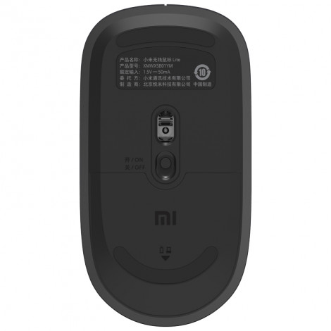 Xiaomi Wireless Mouse Lite USB Type-A, Optical mouse, Grey/Black