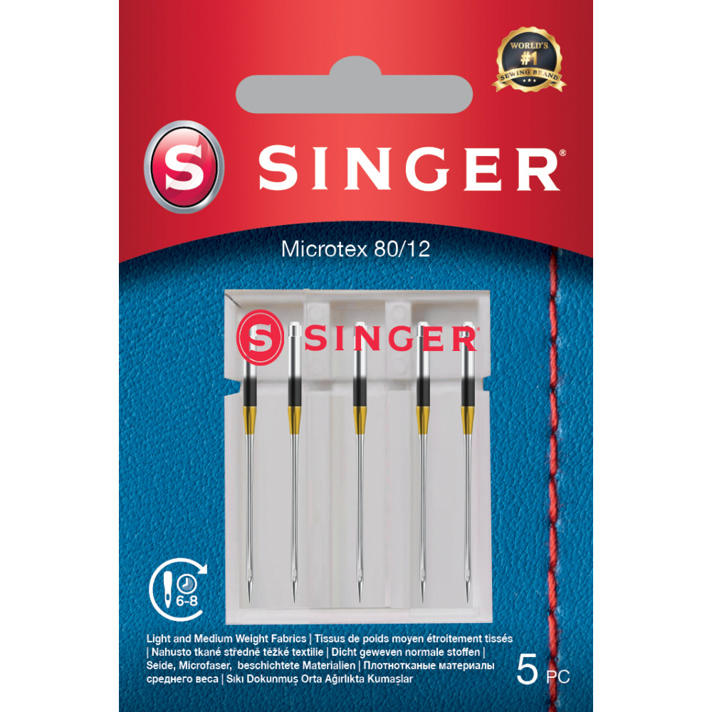 Singer Microtex Needle 80/12 5PK