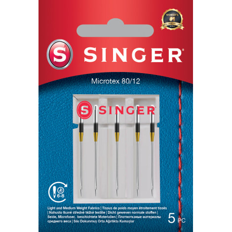 Singer Microtex Needle 80/12 5PK