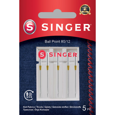 Singer Ball Point Needle 80/12 5PK for Knit Fabrics