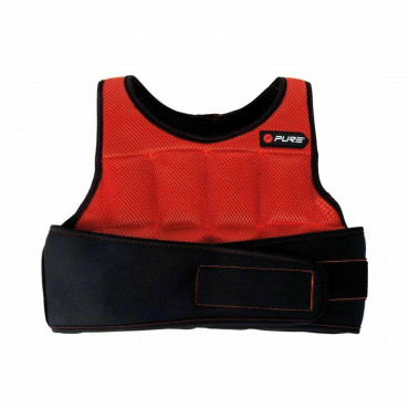 Pure2Improve Weight Vest 9.94 kg, 10 kg, Black/Red, Neoprene