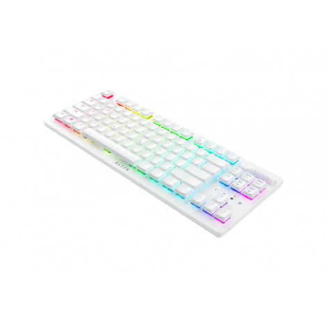 Razer Optical Keyboard Deathstalker V2 Pro RGB LED light, US, Wireless, White, Red Switch