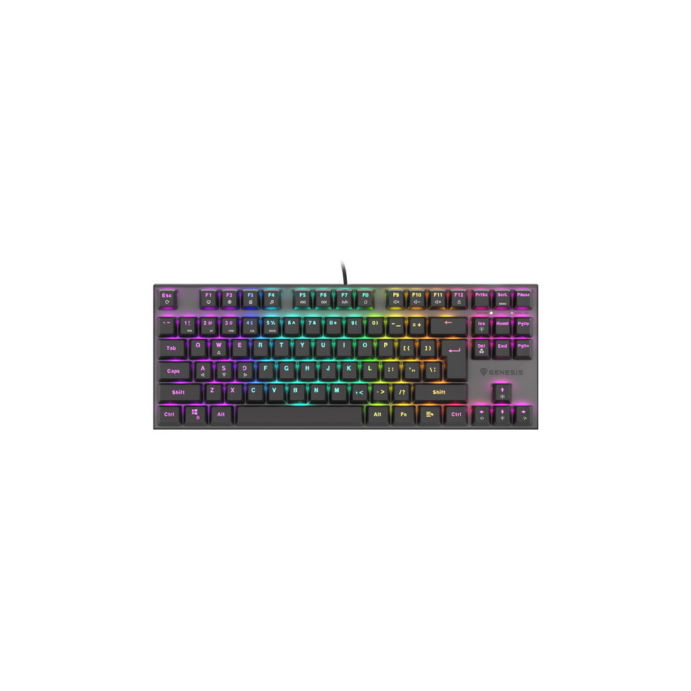 Genesis THOR 303 TKL, Mechanical Gaming Keyboard, RGB LED light, US, Black, Wired, USB Type-A