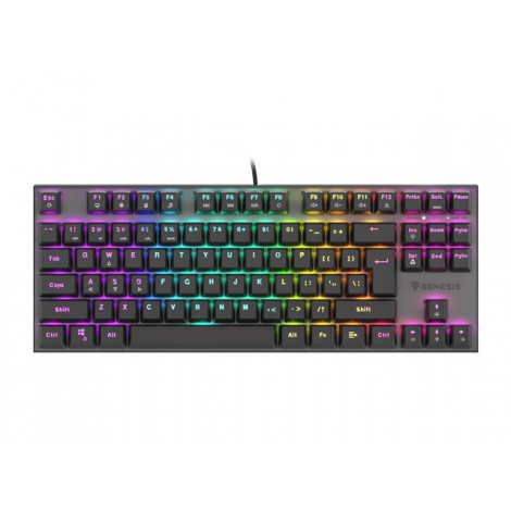 Genesis THOR 303 TKL, Mechanical Gaming Keyboard, RGB LED light, US, Black, Wired, USB Type-A